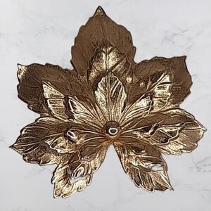 1950s Vtg Sarah Coventry Maple Leaf Brooch Pin Gold-Tone Signed "Sarah Cov"  SAC